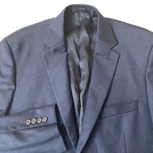 Lauren Ralph Lauren Mens Herringbone Wool Blazer Sport Coat Jacket Size 42L Navy